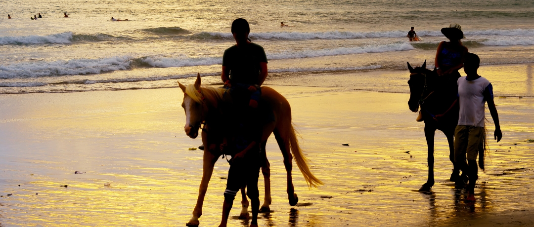 Passeio a cavalo na praia