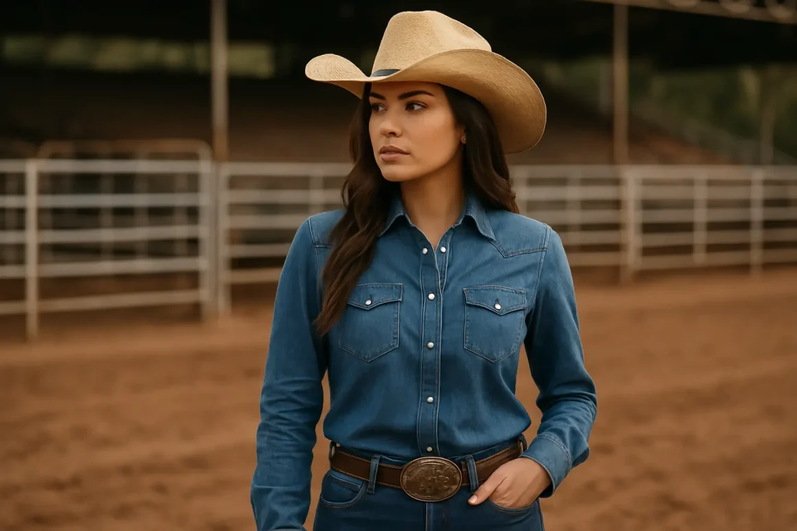 Look de rodeio feminino com cara de pista
