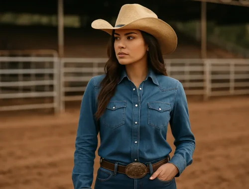 Look de rodeio feminino com cara de pista