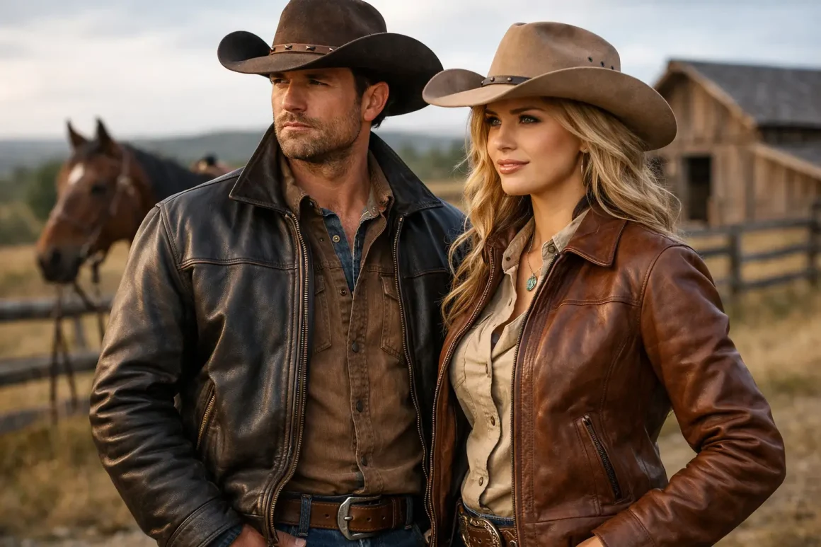 Jaqueta de couro na moda country