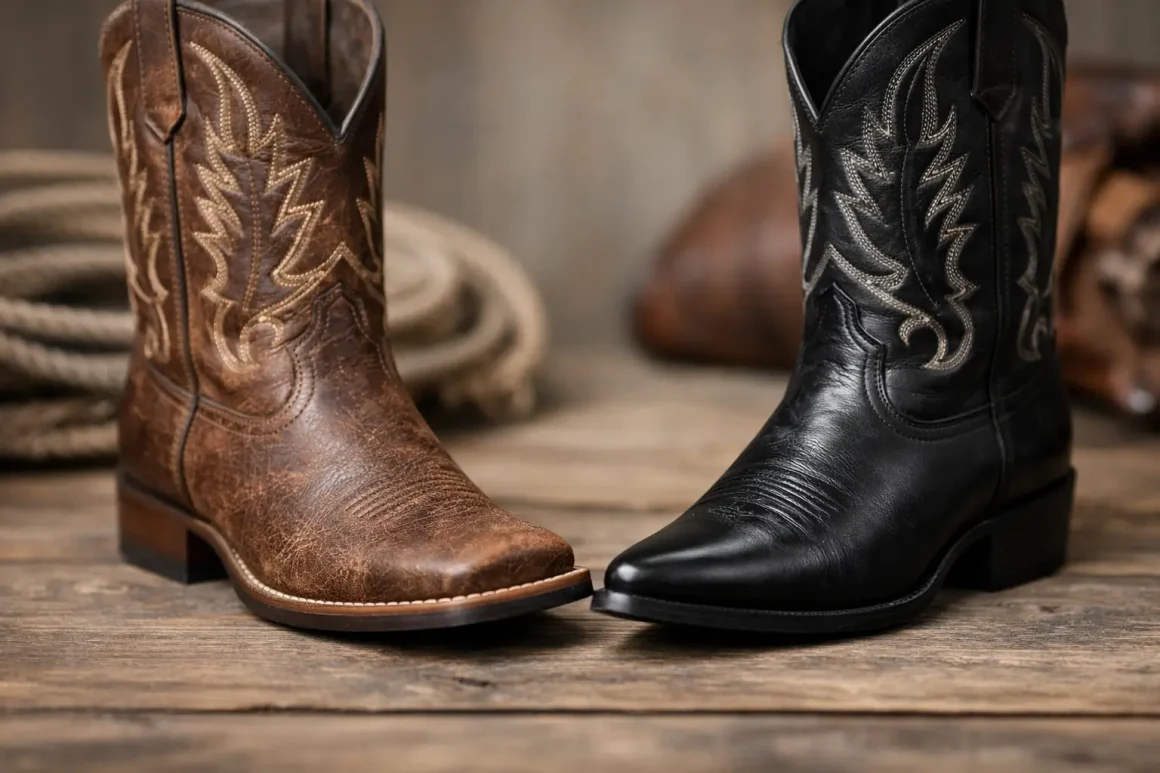 Bota texana bico quadrado vs bico fino