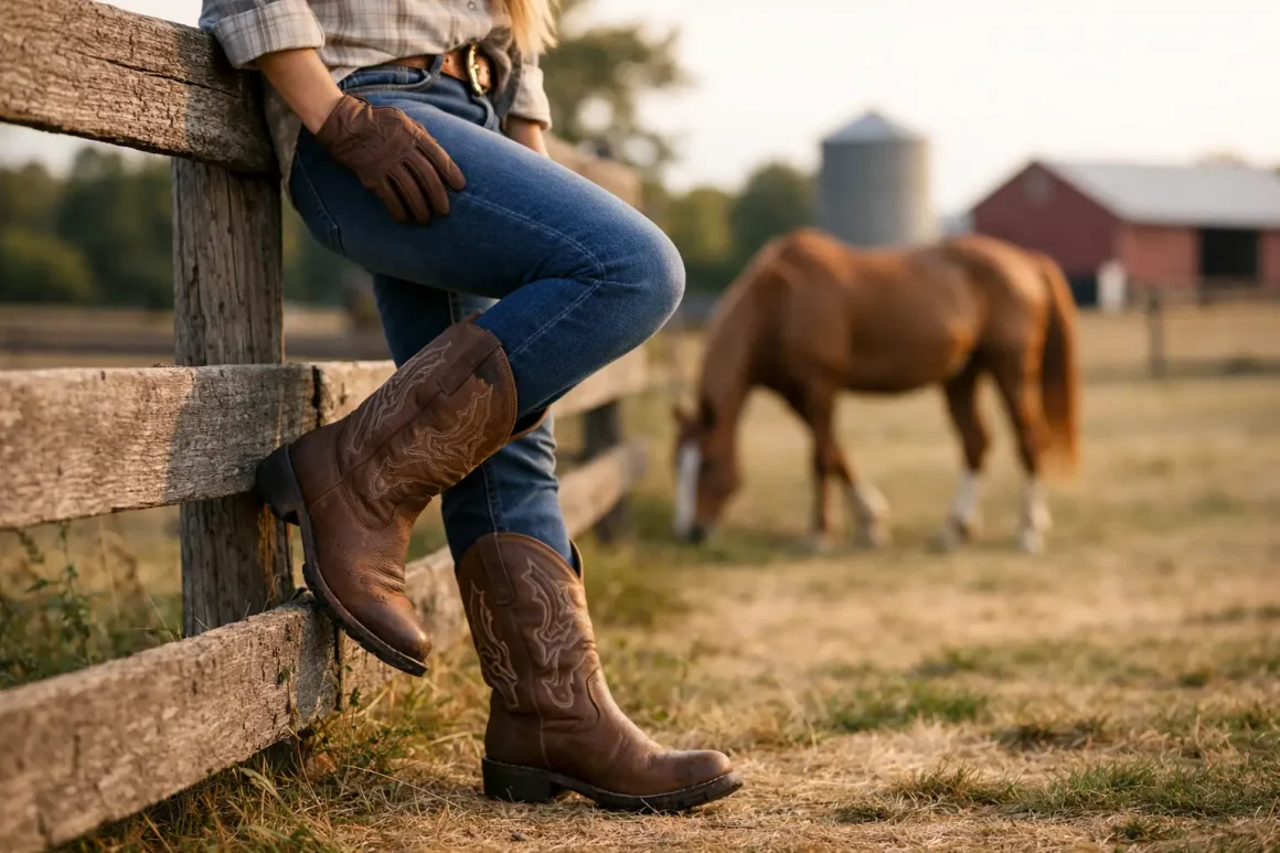 Botas country femininas resistentes para fazenda