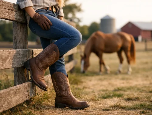 Botas country femininas resistentes para fazenda
