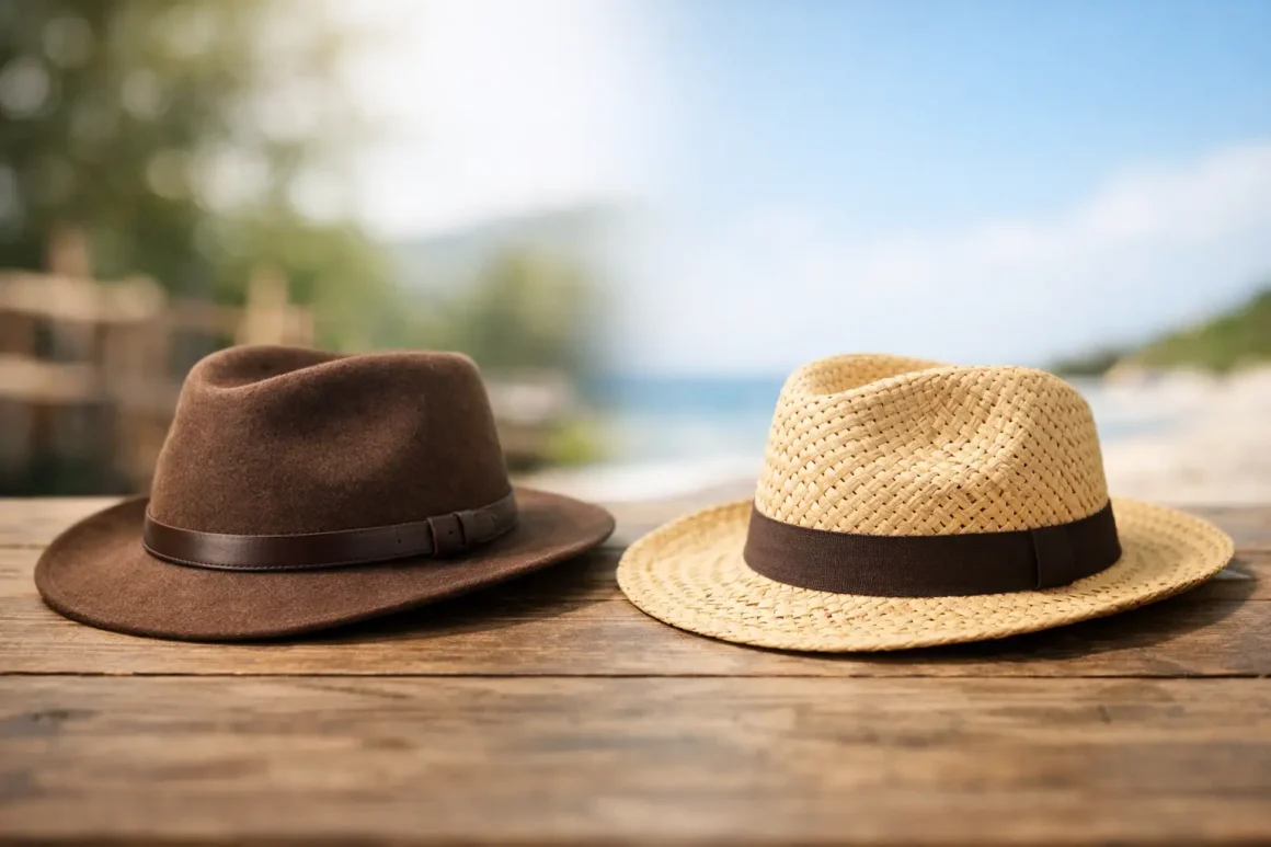 Chapéu feltro vs chapéu palha: qual escolher?