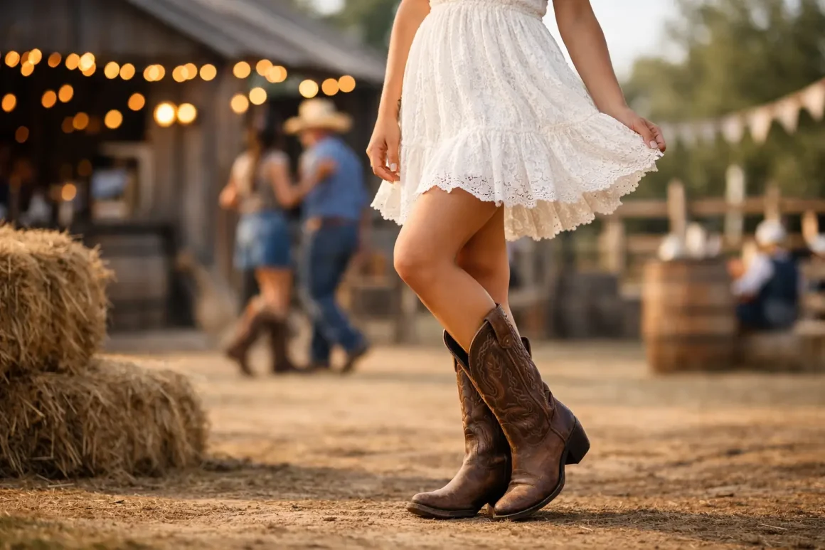 Como combinar bota texana com vestido festa country