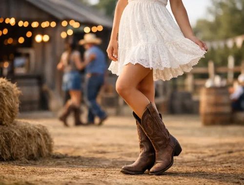 Como combinar bota texana com vestido festa country