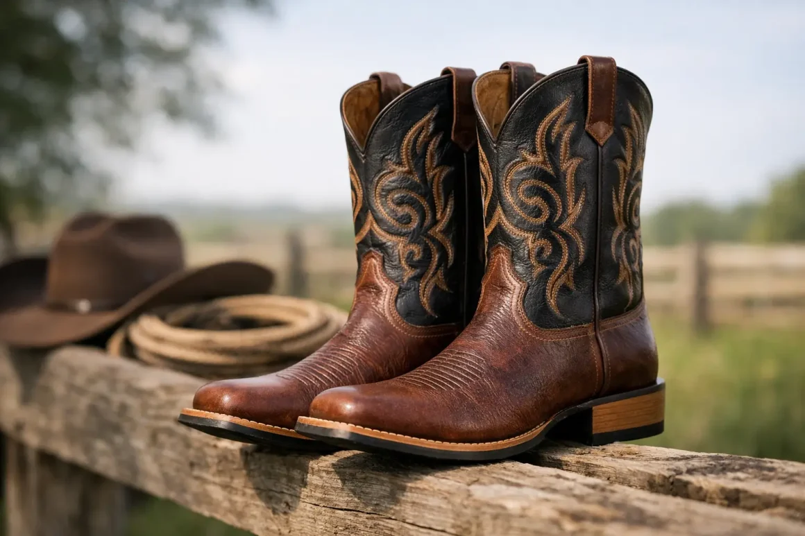 Bota texana masculina couro legítimo Rodeo West