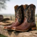 Bota texana masculina couro legítimo Rodeo West